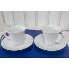 Heat-Resistant Tea & Coffee Cups Set – 12 Pieces with Plates