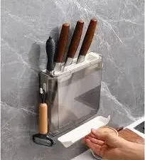 PET Transparent Knife Storage Rack – Kitchen Wall-Mounted Knife Holder Cabinet, Ultra-Thin & Hidden Knife Holder