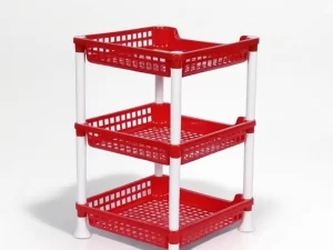 Multi-Functional 3-Layer Plastic Kitchen & Bathroom Shelf Organizer – Standard Mini Rack