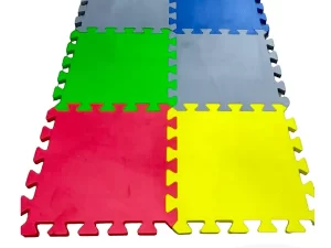 Rubber Gym Floor Mat – Colorful Puzzle System 20″ x 20″, 1″ Thickness – Best Quality