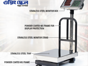 RFL Weighing Scale P(Metal) SS Delux 100Kg with Piece Counting, Clock and Date Setting, Battery Level Indicator