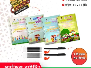 4 PCS Magic Handwriting Practice Book with 2 Pens, 10 Refills & 2 Grippers