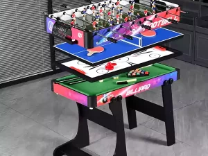 4 In 1 Foldable Multi Games – Pool/Table Tennis/Soccer & Air Hockey (4 Feet)