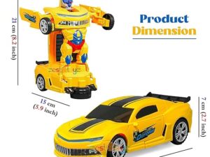 BRAVESELL Deform Robot Car for Kids Bump & Go Action Battery Operated 2 in 1 Robot Car Toy with 3D Lights & Sound (Multi-Color)