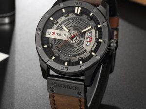 CURREN 8301 Men’s PU Leather Quartz Watch