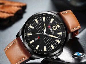 CURREN 8379 PU Leather Analog Watch