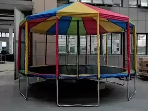Colorful Jumping Trampoline with Net Coverage & Roof – 16 Feet