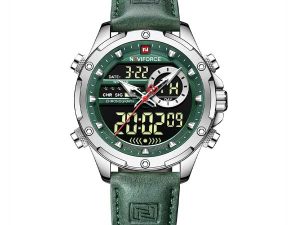 NAVIFORCE NF9208 PU Leather Dual Time Wrist Watch