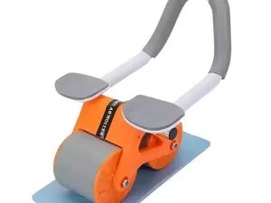 Automatic Rebound Ab Roller Wheel with Elbow Support, Timer and Dual-Wheel Design