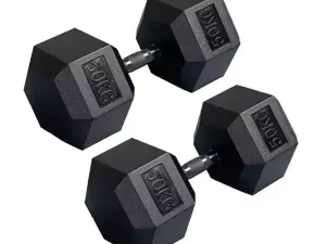 Professional Comfortable No-Slip Coating Hex Dumbbell 50Kg – 1 Pair