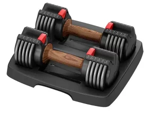 Iron Steel Plates Adjustable Dumbbell 7.5 kg × 2 = 15 kg with Rack – MND (73A)