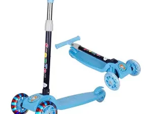 Beauenty Folding 3-Wheel Scooter for Kids – Toddler Scooter with LED Light-Up Wheels