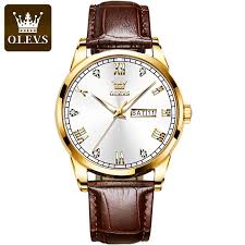 Olevs 6896 Leather Watch for Men