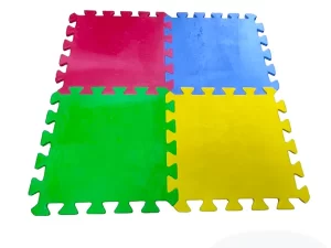 Rubber Gym Floor Mat – Colorful Puzzle System 20″ x 20″, 1/2″ Thickness